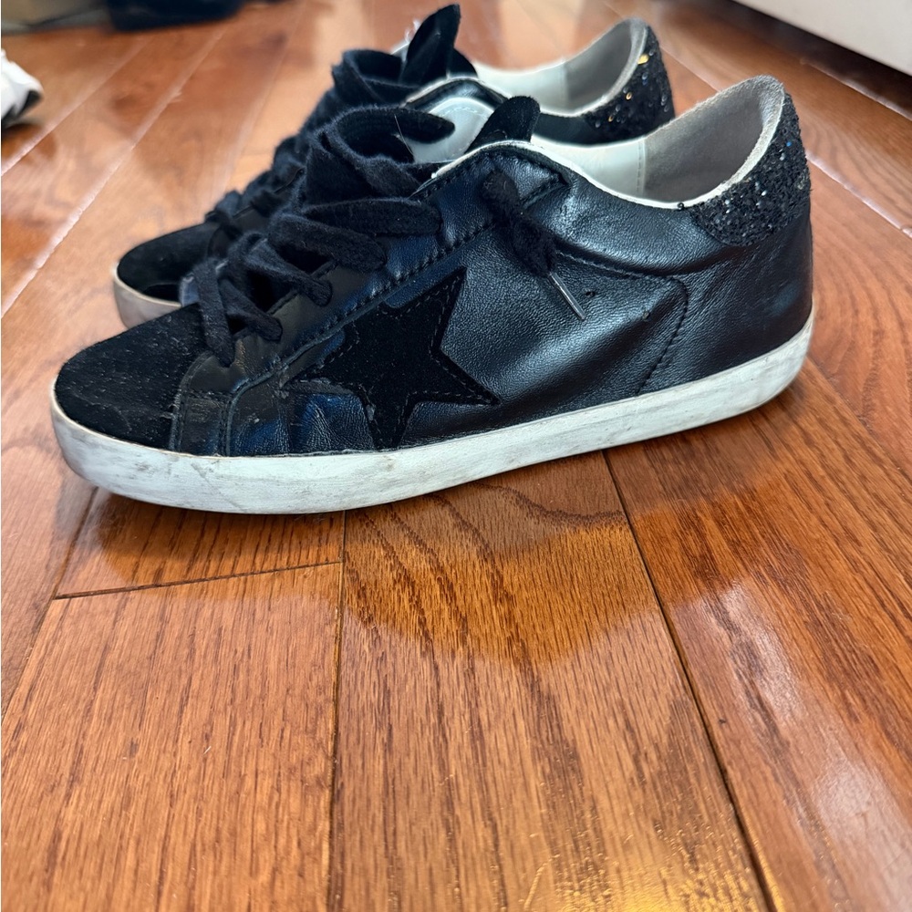 Golden Goose Black Sneakers with White Soles